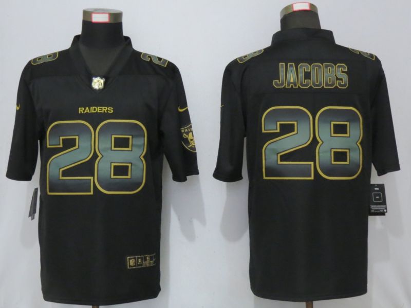 Men Oakland Raiders 28 Jacobs Black Gold Nike Stitched Vapor Untouchable Limited NFL Jersey